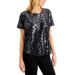 Alfani Velvet Burnout Oversized Top Small